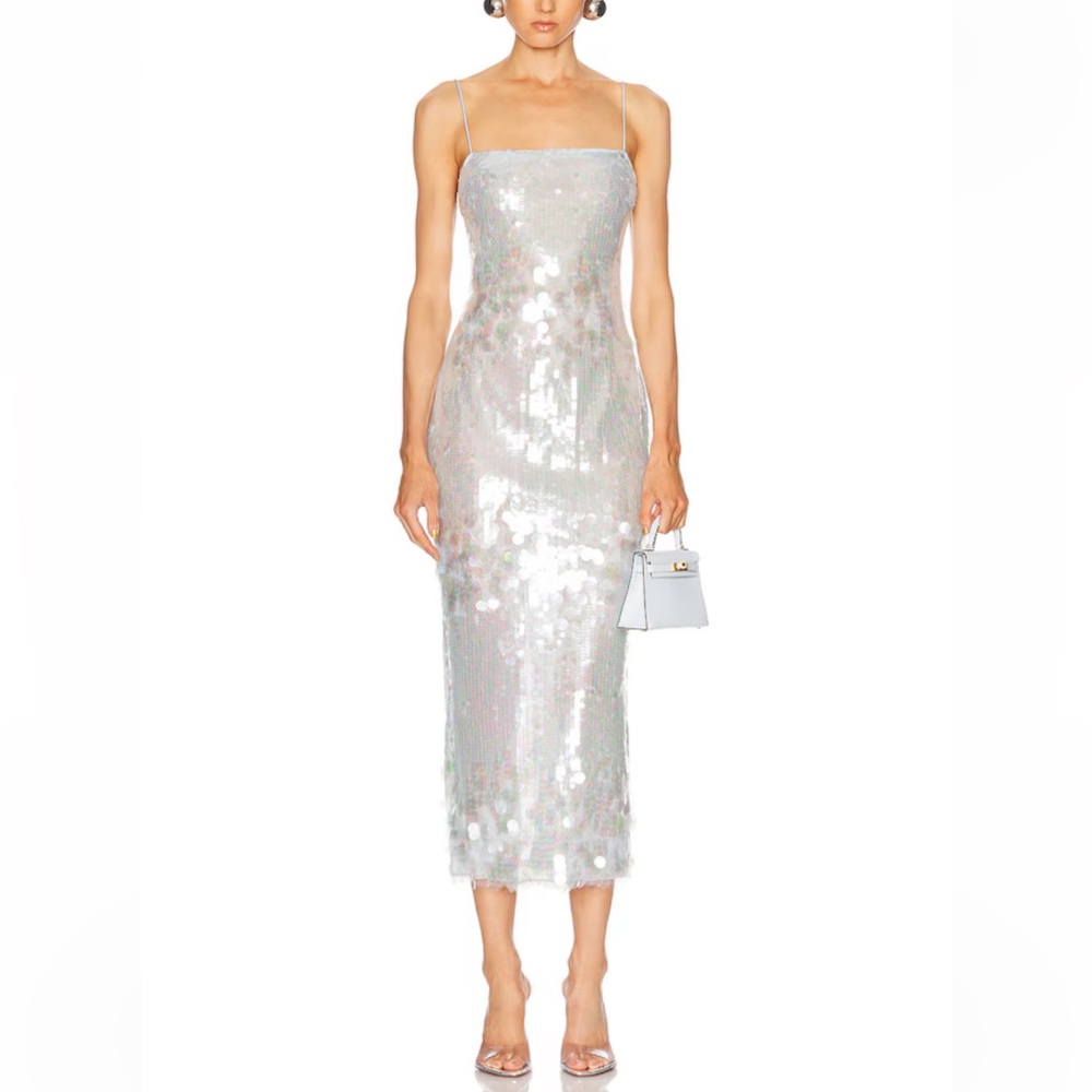RETROFETE Alana Sequin midi Dress blue size Medium